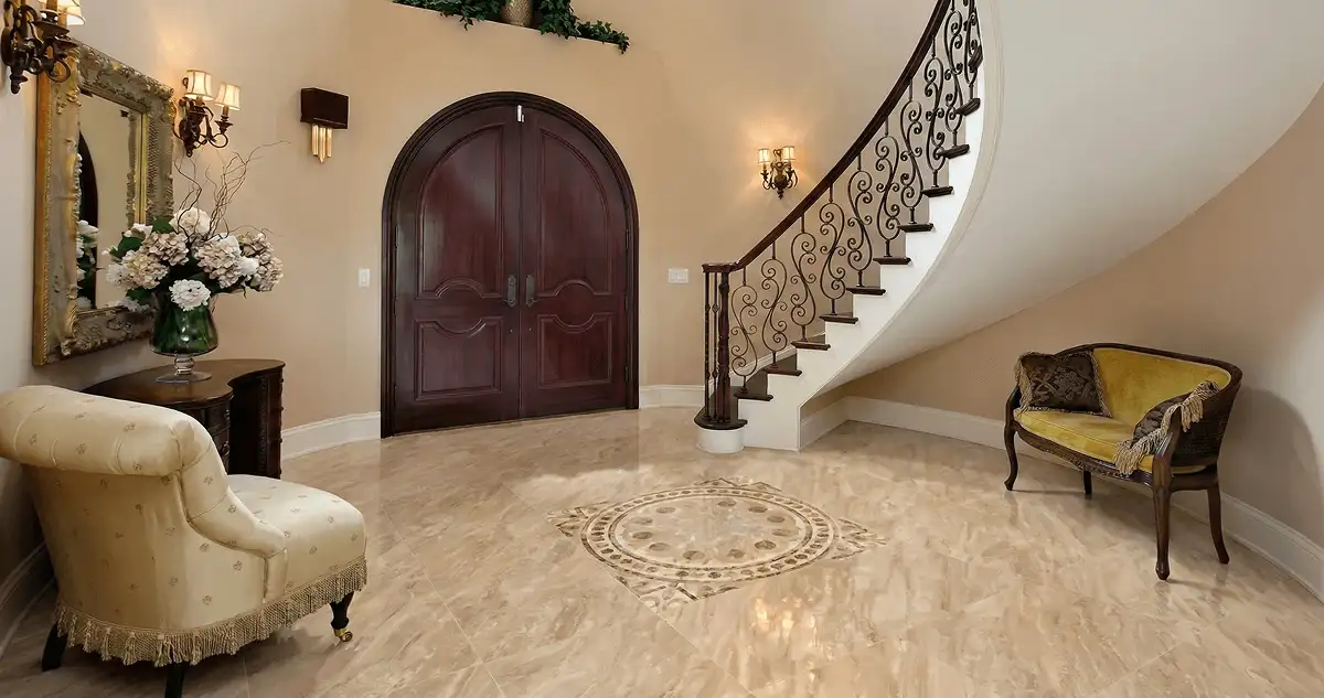 Entrance hall with professionally installed ceramic tile flooring in Allentown PA