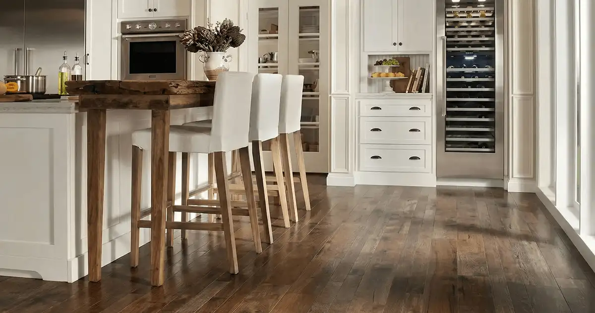 Professionally installed and refinished hardwood flooring in a residential home, showcasing smooth finish and natural wood tones in Allentown, PA