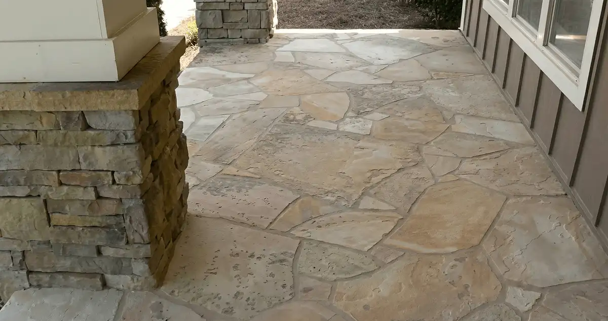 House entrance with professionally installed stone flooring in Allentown PA